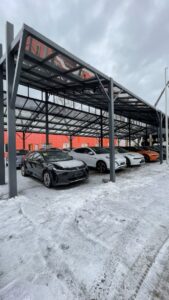 Стеклянные навесы и парковки в Усть-Каменогорске